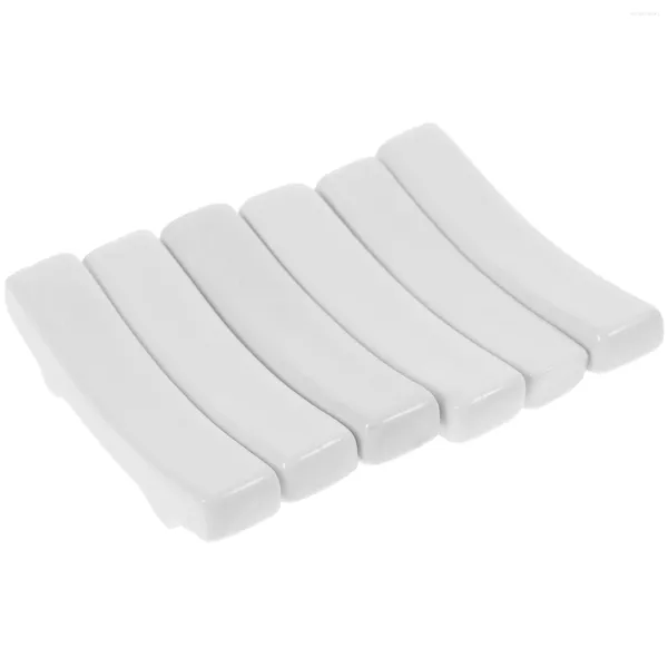 Set di stoviglie 6 pezzi Poggia bacchette in ceramica Posate Bacchette Cuscino Porta cucchiaio da tavolo da cucina Forchetta bianca