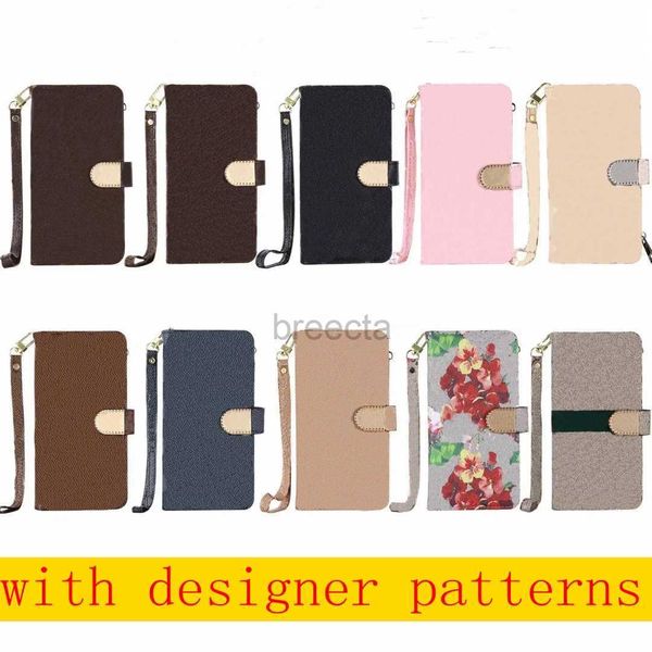 Handyhüllen Modedesigner-Hüllen für iPhone 15 Pro Max 12 11 11Pro XR XS MAX Shell für Samsung Ultra Plus Leder Multifunktions-Brieftaschenabdeckung 240304