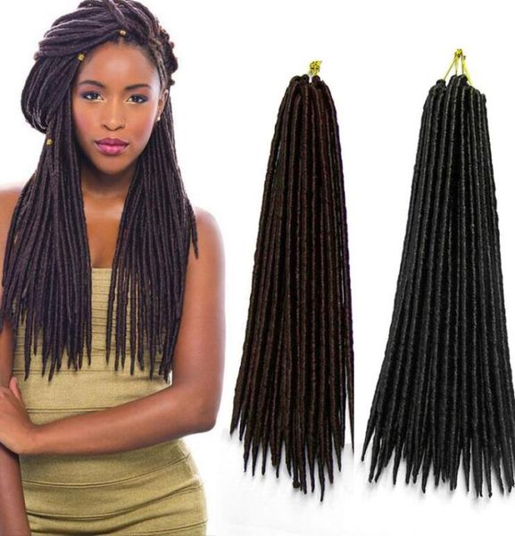 Extension finte per capelli sintetici dritti 24 fili dreadlocks trecce uncinetto intrecciatura sintetica per donne nere1509603