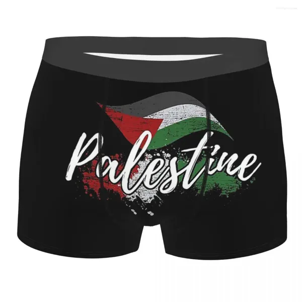 Cuecas homens bandeira da Palestina roupa interior engraçado boxer briefs shorts calcinha masculina poliéster plus size