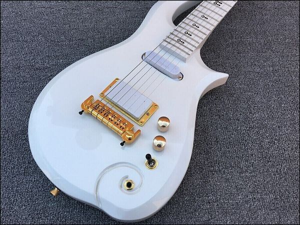 Guitarra elétrica clássica Prince Cloud White Pearl White Gold Hardware
