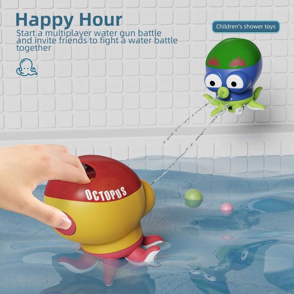 Pistole Spielzeug Spinning Octopus Grün Rot Cartoon Charakter Bad Pool Im Freien Wasser Spielzeug Pistole Geeignet Für Kinder Über 2 Jahre alt Kinder GeschenkeL2403