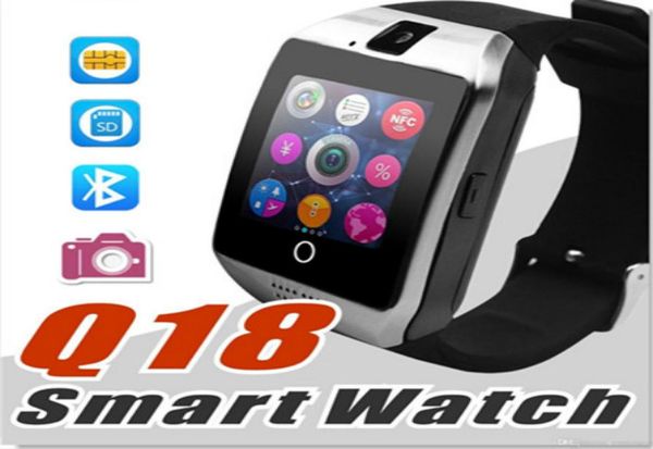 Q18 Smartwatch Uhren Bluetooth Smartwatch Armbanduhr mit Kamera TF SIM Kartensteckplatz Schrittzähler Antilost für Apple Android p7548181