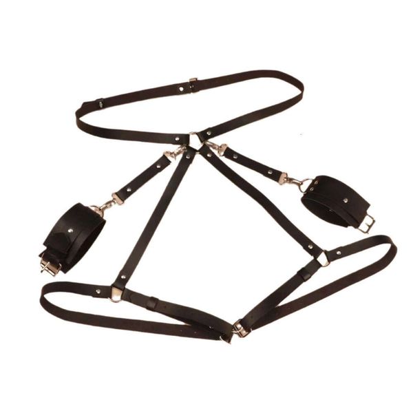 Puleather Bondage Harness Womensexy Coscia Reggicalze Bodystrap Lingerie Bdsm Vita per gamba Calze Gioco per adulti Reggicalze gotico