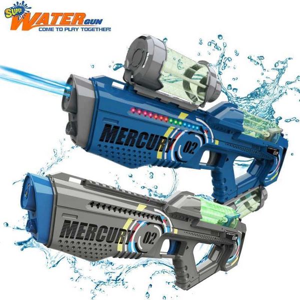 Giocattoli Mercury M2 Elettrico Fuoco continuo Acqua Illuminato Luce colorata Giocattolo per bambini Ad alta pressione Forte spruzzo d'acqua Ragazzo J240308