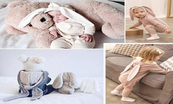 5 cores bonito orelha de coelho com capuz macacão de bebê para bebês meninos meninas crianças roupas recém-nascidos macacão infantil traje dormir b8335324