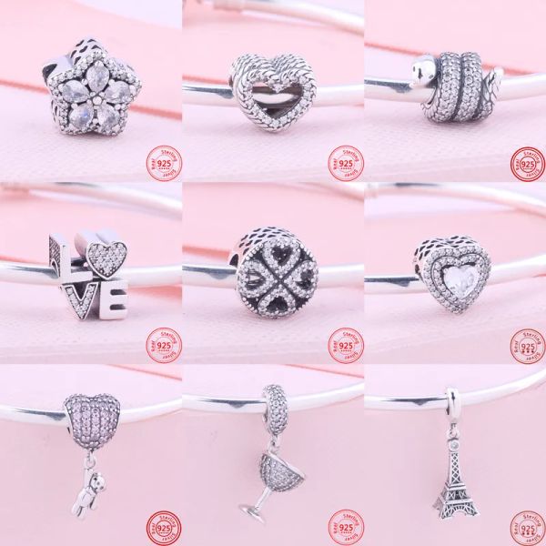 925 Argento Fit Charm 925 Bracciale Cute Boy Girl Forever Family Tree Lock Heart charms set Ciondolo Gioielli fai da te con perline fini