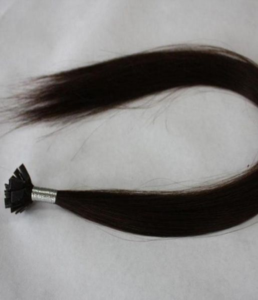 Ganze 300er Jahre italienisches Keratin Remy indisches Echthaar Haarverlängerung mit flacher Spitze 1B Naturschwarz 100 g Stück 1gs4115146