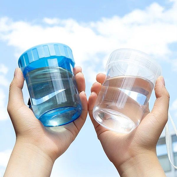 Wasserflaschen 210 kompakte tragbare Becher aus Kunststoff für Kinder, einfach und transparent, versiegelt, einfarbig, Sport, Heim-Fitnessstudio