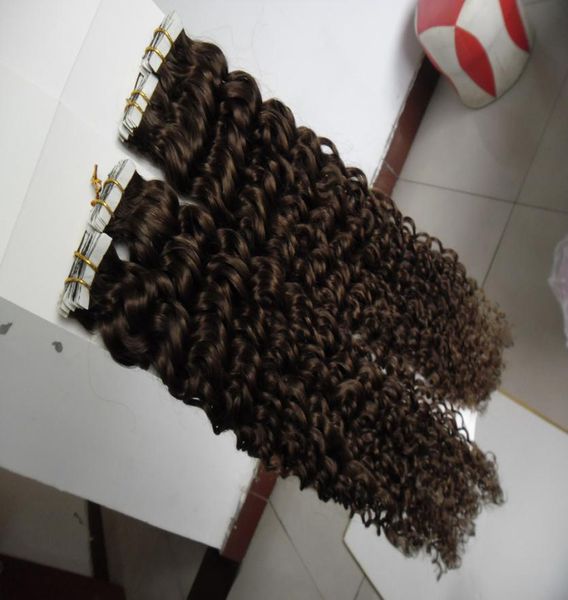 Nastro riccio nelle estensioni dei capelli 100g Confezione da 40 pezzi Trama di pelle Capelli su capelli adesivi senza cuciture9259290