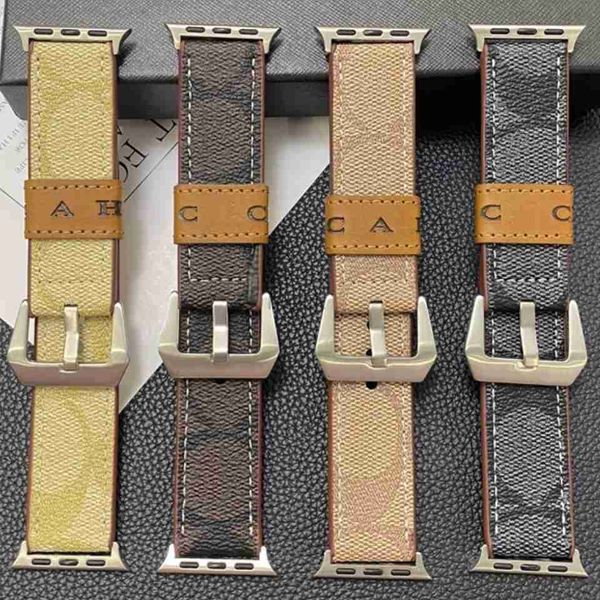 Bande orologi Luxury Genuine Watch Watch Watch Band Strap per Watch Series 8 4 5 6 7 Bande Link Iwatch Band Band WatchBands 240308