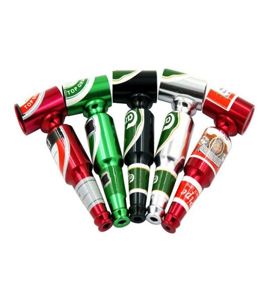 Piccola bottiglia di birra Pipa da fumo in metallo Pipa da fumo elegante di dimensioni mini Tubi con filtro per fumo di tabacco Bruciatore a nafta portatile Accessorio per fumatori6185380