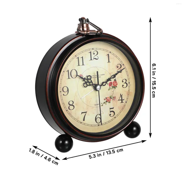 Orologi da tavolo Arredamento nordico Orologio da scrivania Camera da letto Ufficio Sveglia da soggiorno vintage vecchio stile