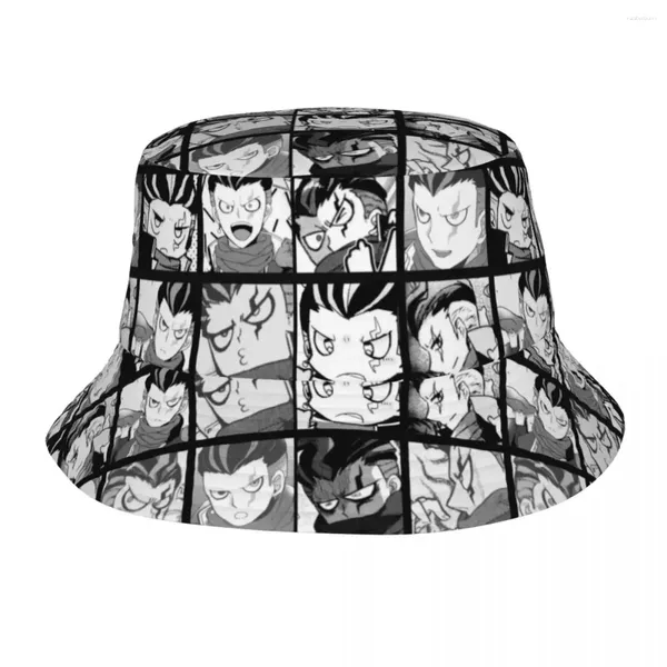 Berets verão gundham manga balde chapéu para mulheres homens danganronpa anime ao ar livre dobrável bob pesca pescador chapéus boonie