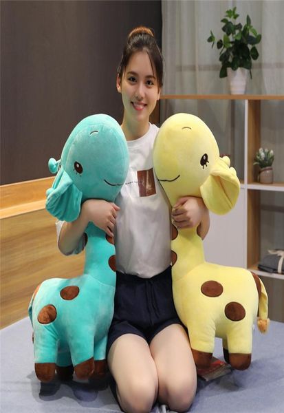 1 pz grande kawaii giraffa giocattoli di peluche morbido farcito animale cartone animato cervo bambole divano decorazione bambino bambini compleanno regali di natale Y200722556815