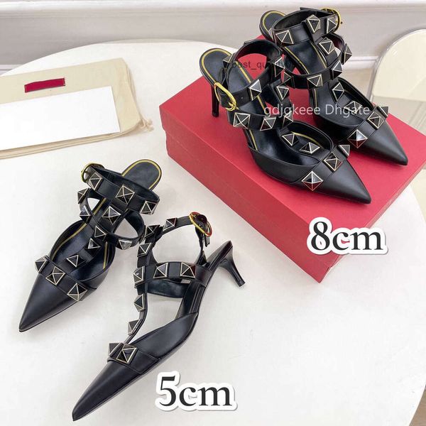 Valentino Вы Designer VT High Heel Luxus Sandalen Pumps Kleid Schuhe Knöchelriemen Roman Stud Schwarz Nude Sliver Leder Nieten Spikes Slingback High Heels Schuhe 354 Valentines N8