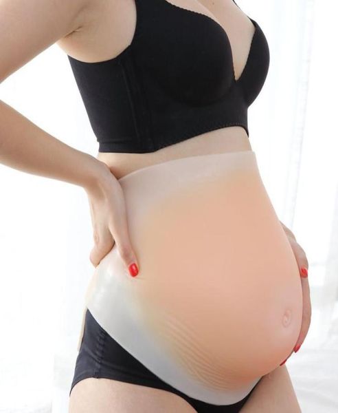 Mais novo simulação de silicone falso barriga gravidez mostrar adereços mulheres grávidas gêmeos de grandes dimensões vestido de barriga falsa 20004500g3551774