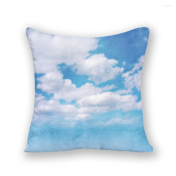 Декоративный чехол для подушки с принтом «Голубое небо» для дома, мягкий квадратный чехол с рисунком в скандинавском стиле 45x45 для детской комнаты E2112G
