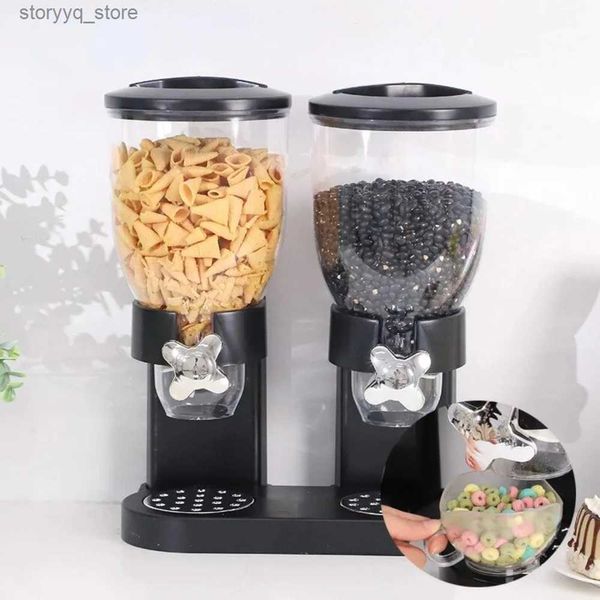 Barattoli per alimenti Contenitori Dispenser per cereali Conservazione degli alimenti Barile singolo/doppio Serbatoio separatore Tamburo Pentola d'avena Pulsante rotante Estrazione Barattoli di cereali da cucina L240308