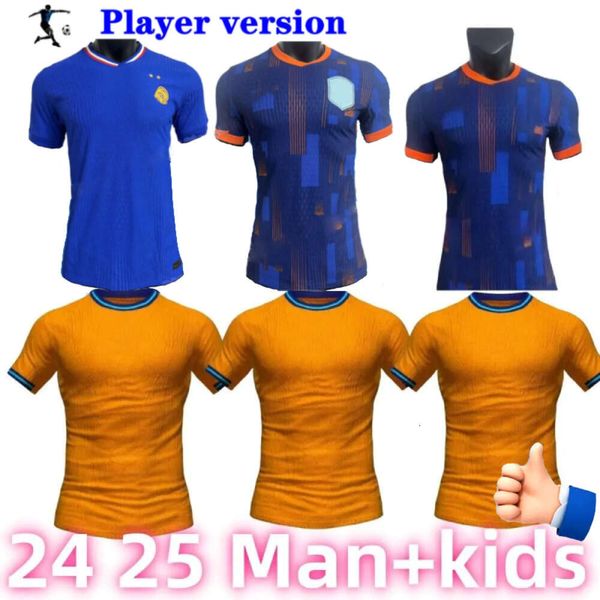 Yeni 24 25 Memphis Hollanda Futbolu Holland Jersey Jong Virgil Dumfries Bergvijn Gömlek 2024 2025 Klaassen Blind De Ligt Erkek Çocuk Kiti Erkekler Erkekler Hayranlar Oyuncu Futbol