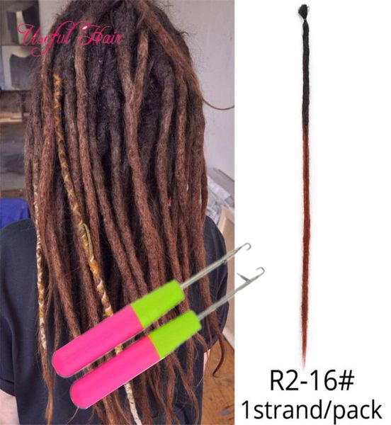 Dreadlocks Estensione dei capelli per donne e uomini Dreadlocks fatti a mano Ombre Intrecciatura dei capelli Capelli coda di cavallo Pezzi 1 filo Trecce all'uncinetto handm1958806