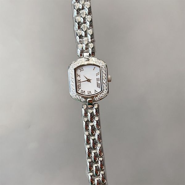 Orologio da donna multicolore con diamanti fatti a mano Movimento al quarzo 21mm Montre de Luxe Cinturino in acciaio inossidabile Orologio da polso classico da donna Orologi impermeabili di alta qualità