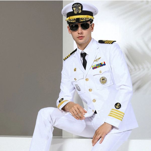 Jackets Super qualidade Marinha uniforme militar iate capitão piloto traje jaquetas mensais