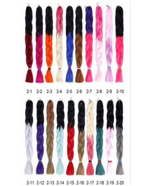 Trança de cabelo sintético 165g dobrado 32 polegadas ombre duas cores sintético jumbo crochê trança extensões de cabelo 5752634