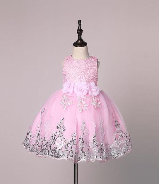 Fiore Baby Girl Abito da sposa per bambini 1 anno Abiti da compleanno Battesimo neonato Ragazze abbigliamento infantile tutu vestito ragazza Clohtes5739337