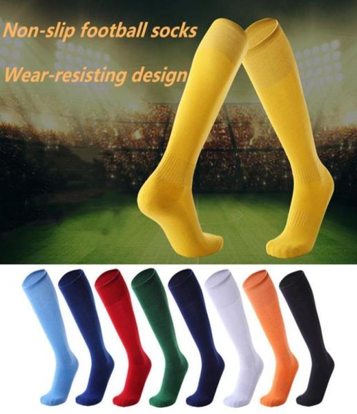 Reine Farbe Erwachsene Fußball Golf Socken lange Männer Frauen Verdickung Handtuch unten Sport Socken rutschfeste Training Fußball Fußball stocki1163202