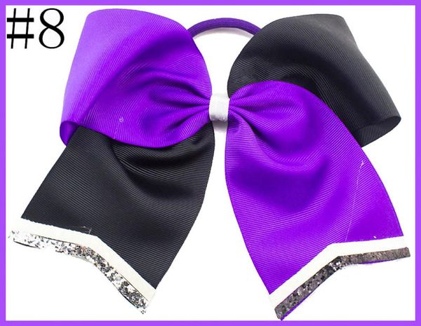 5 fiocchi per capelli glitter cheerleader Fiocco da cheerleader con code glitterate9871041