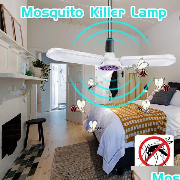 Moskito-Killer-Lampen, 45 W, E27, LED-Garage-Licht, Decke, zusammenklappbar, Mückenschutz, elektrische USB-Killer-Lichter, Drop-Lieferung, Lichter, Ligh Dhrkq