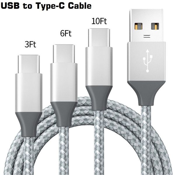 USB-auf-USB-C-Kabel, schnelles Aufladen, 3A-Datensynchronisationskabel, kompatibel mit iPhone 15/14/13 Pro Max, Samsung Galaxy S24+/S24/S24 Ultra/S20/S10/S9 Typ-C-Kabeln