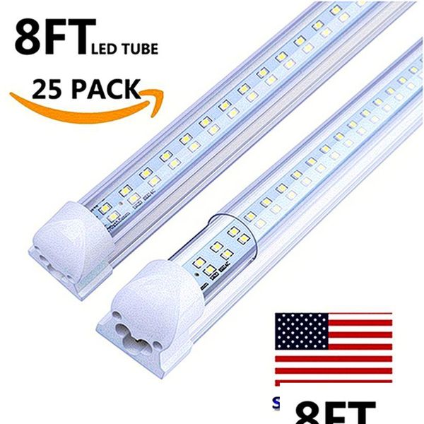 Tubos LED T8 Linha Dupla Integrada Tubo LED 4Ft 28W 8Ft 72W Smd2835 Lâmpada de Luz BB 96 Dupla Linha Leds Iluminação Fluorescente Substituição D Dhgaa