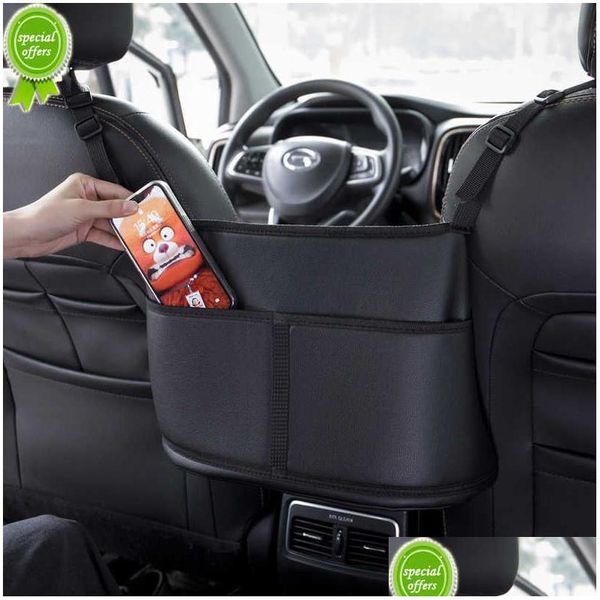 Auto Organizer Neue Leder Auto Handtaschenhalter Organisatoren und Lagerung Vordersitze Lückenfüller Organizer Tasche für Drop Delivery Automobile Dhzw3