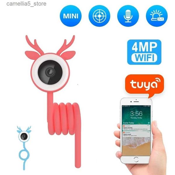 Радионяня Камера Умный Дом Tuya HD Mini IP Беспроводной Wi-Fi Мониторинг Безопасности CCTV Температура и Влажность Q240308