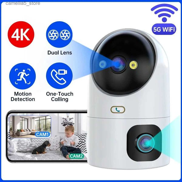 Камера-няня JOOAN 4K PTZ IP 10X Zoom Двойной объектив Автоматическое отслеживание WiFi CCTV Цветное ночное домашнее видеонаблюдение Q240308