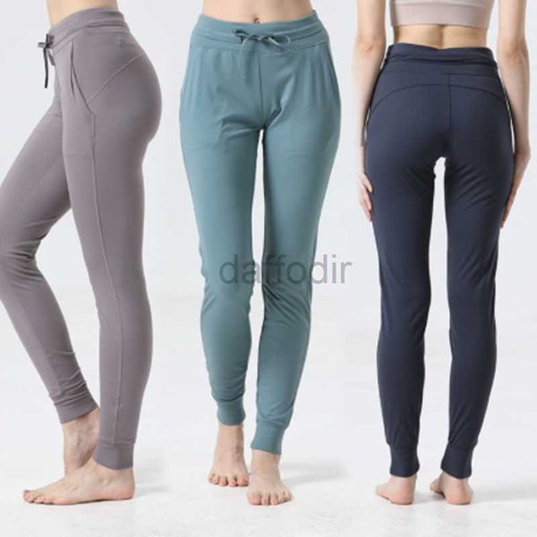 Calças ativas de cintura alta calças de yoga esporte mulheres calças de secagem rápida mulheres cordão sportswear mulher ginásio esportes casual solto fitness correndo leggings 240308