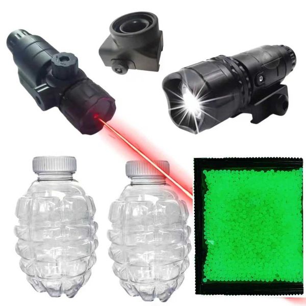 Pistola Giocattoli Altri giocattoli 2023 torcia tattica con emettitore di luce rossa per illuminare al buio palla gel per pistola 7-8mm palline d'acqua perline accessori giocattolo per pistola 2400308