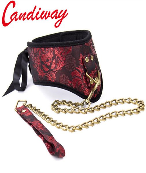 Candiway y Collar Bondage BDSM Leine Kette Zurückhaltung Sklave Frisky Lacy Neck Ring Harness für Frauen Flirten Sexspielzeug7133140