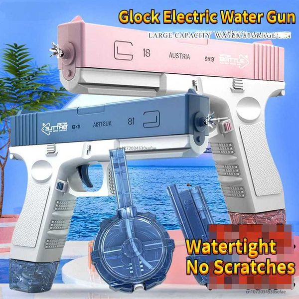İlkbaharda su ile oynayan silah oyuncakları yetişkin erkek ve kızlar elektrikli otomatik sürekli fırlatma su tabancası oyuncak yüksek basınçlı silahlar2403