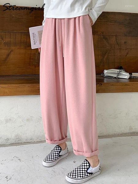 Pantaloni da donna Streamgirl a vita alta Harem da donna 2024 cotone autunno pantaloni sportivi larghi casual da donna pantaloni larghi larghi grigi