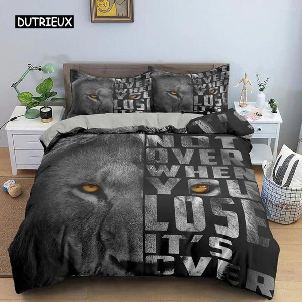 Conjuntos de cama Animais Impressos Duvet Cover Set com Fronha 3D Confortável Microfibra Tecido Poliéster Quilt Home Têxtil