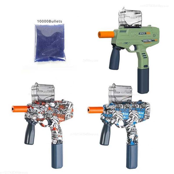 Gun Toys Graffiti Elektrische Spielzeugpistole Wasserball MP9 Vollzubehör Airsoft Gun Outdoor-Kampfspiel für Erwachsene Kinder 240307