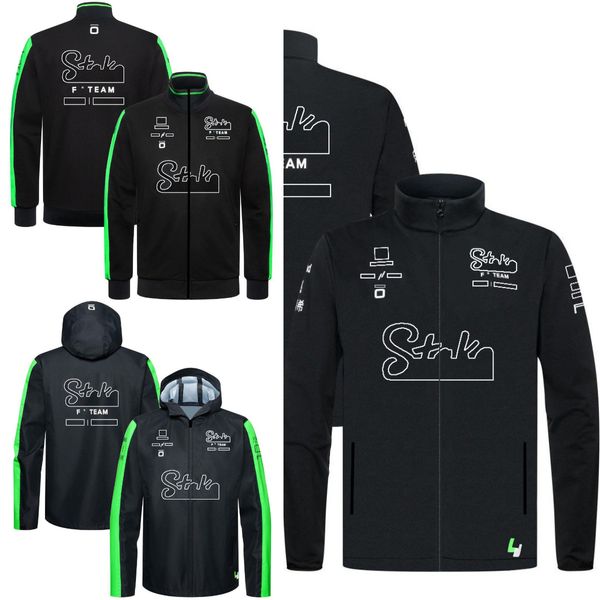 F1 equipe zip jaqueta com capuz 2024 fórmula 1 teamwear motorista de corrida fã suor jaqueta das mulheres dos homens de comprimento total zip stand-up jaquetas com capuz