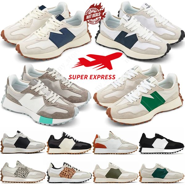 Neue 327 Laufschuhe Herren Damen Designer 327s Sneakers Cloud Sea Salt Vintage Beige Braun Wildleder Leopardenmuster Schwarz Weiß Orange Herren Damen Trainer günstiger