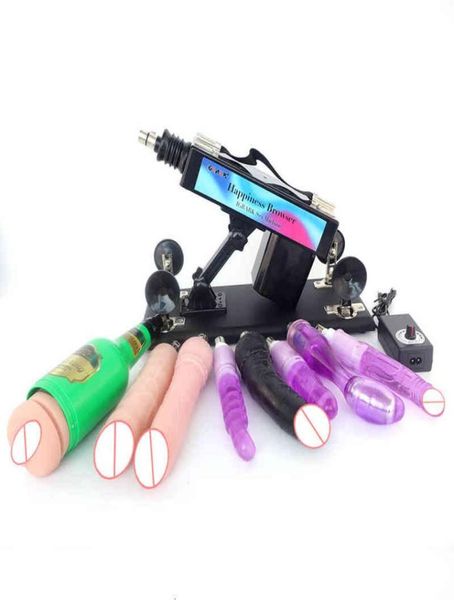 Massaggiatori giocattoli del sesso Macchina Masturbazione femminile Pistola di pompaggio con accessori per dildo Giocattoli automatici per le donne Plug anale vaginale Vibra6378466