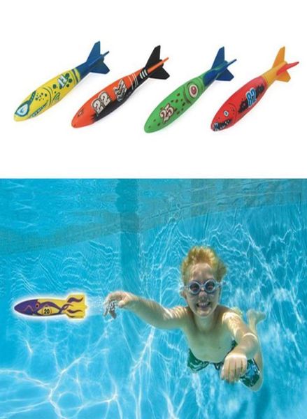Piscina ao ar livre lançar entregar lançamento deslizamento brinquedo torpedos 4 em 1 conjunto verão jogar brinquedo de mergulho aquático B410036023850
