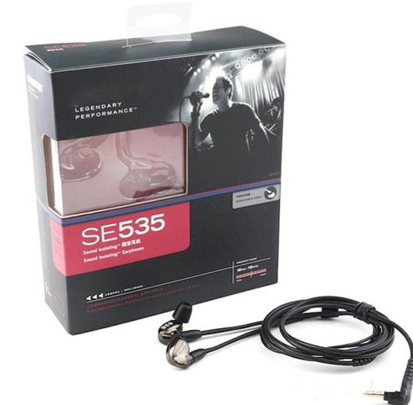SE535 Звукоизоляционные наушники InEar HIFI Проводные наушники Гарнитуры с шумоподавлением Наушники в розничной упаковке, специальный выпуск 97363740