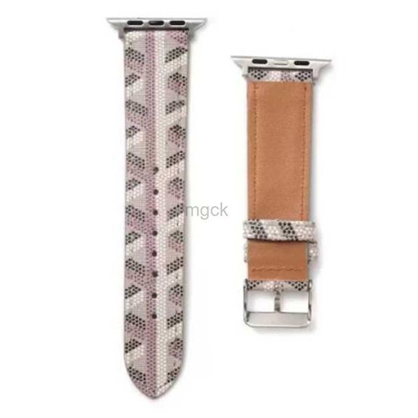 Bande Watch Watch Band Candband per orologio Banda Iwatch 4 5 6 Serie 7 Serie G Luxury Designer Leather Colorful Smart Straps 240308